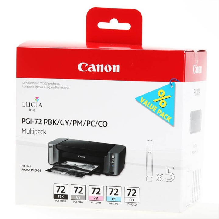 Canon Musteet 6403B007 PGI-72 PBK/GY/PM/PC/CO ryhmässä TIETOKOONET & TARVIKKEET / Tulostimet & Tarvikkeet / Musteet ja väriaineet / Toner / Canon @ TP E-commerce Nordic AB (C26304)