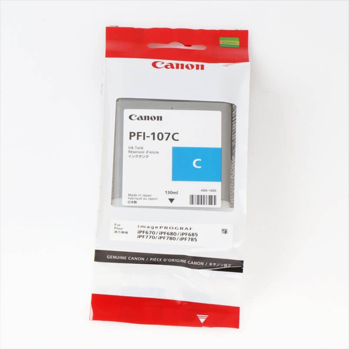 Canon Musteet 6706B001 PFI-107 Cyan ryhmässä TIETOKOONET & TARVIKKEET / Tulostimet & Tarvikkeet / Musteet ja väriaineet / Toner / Canon @ TP E-commerce Nordic AB (C26322)