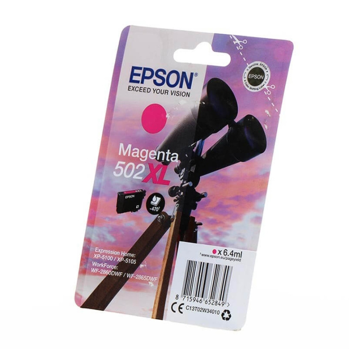 EPSON Musteet C13T02W34010 502XL Magenta Binoculars ryhmässä TIETOKOONET & TARVIKKEET / Tulostimet & Tarvikkeet / Musteet ja väriaineet / Mustepatruunat / Epson @ TP E-commerce Nordic AB (C26687)