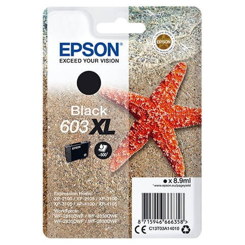 EPSON Musteet C13T03A14010 603XL Musta Starfish ryhmässä TIETOKOONET & TARVIKKEET / Tulostimet & Tarvikkeet / Musteet ja väriaineet / Mustepatruunat / Epson @ TP E-commerce Nordic AB (C26690)