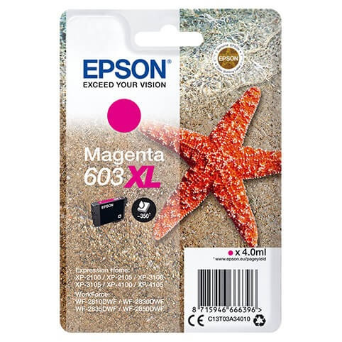 EPSON Musteet C13T03A34010 603XL Magenta Starfish ryhmässä TIETOKOONET & TARVIKKEET / Tulostimet & Tarvikkeet / Musteet ja väriaineet / Mustepatruunat / Epson @ TP E-commerce Nordic AB (C26692)