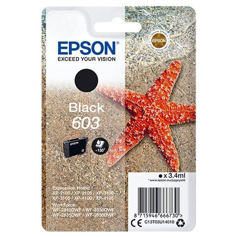 EPSON Musteet C13T03U14010 603 Musta Starfish ryhmässä TIETOKOONET & TARVIKKEET / Tulostimet & Tarvikkeet / Musteet ja väriaineet / Mustepatruunat / Epson @ TP E-commerce Nordic AB (C26700)