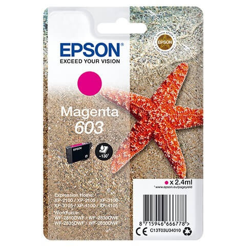 EPSON Musteet C13T03U34010 603 Magenta Starfish ryhmässä TIETOKOONET & TARVIKKEET / Tulostimet & Tarvikkeet / Musteet ja väriaineet / Mustepatruunat / Epson @ TP E-commerce Nordic AB (C26702)