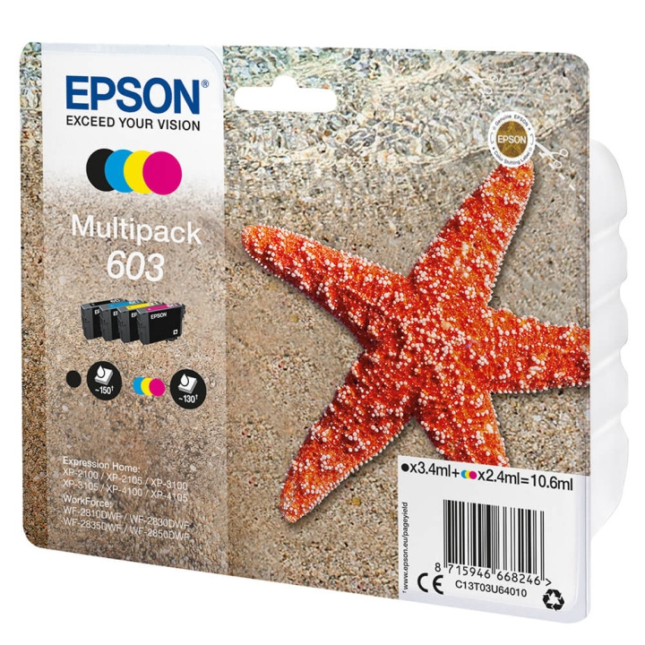 EPSON Musteet C13T03U64010 603 Multipack Starfish ryhmässä TIETOKOONET & TARVIKKEET / Tulostimet & Tarvikkeet / Musteet ja väriaineet / Mustepatruunat / Epson @ TP E-commerce Nordic AB (C26704)