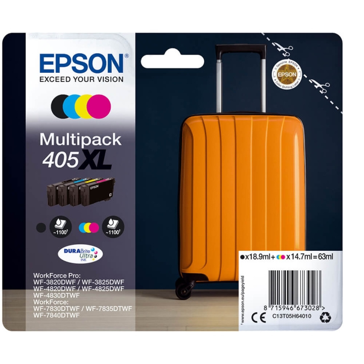 EPSON Musteet C13T05H64010 405XL Multipack Suitcase ryhmässä TIETOKOONET & TARVIKKEET / Tulostimet & Tarvikkeet / Musteet ja väriaineet / Mustepatruunat / Epson @ TP E-commerce Nordic AB (C26718)