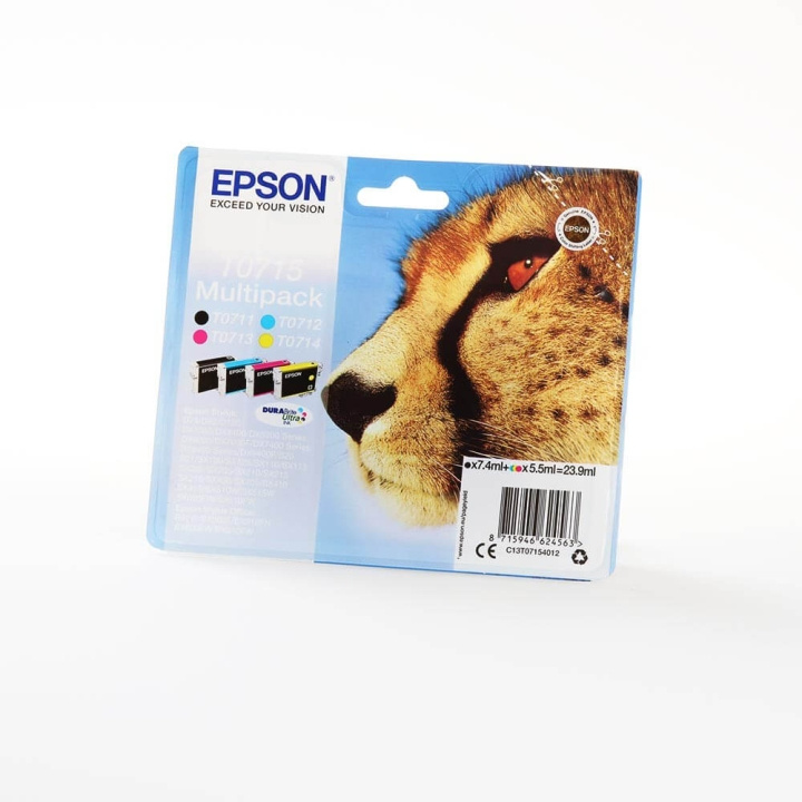 EPSON Musteet C13T07154012 T0715 Multipack Cheetah ryhmässä TIETOKOONET & TARVIKKEET / Tulostimet & Tarvikkeet / Musteet ja väriaineet / Mustepatruunat / Epson @ TP E-commerce Nordic AB (C26744)