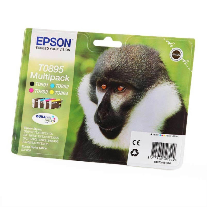 EPSON Musteet C13T08954010 T0895 Multipack Monkey ryhmässä TIETOKOONET & TARVIKKEET / Tulostimet & Tarvikkeet / Musteet ja väriaineet / Mustepatruunat / Epson @ TP E-commerce Nordic AB (C26747)