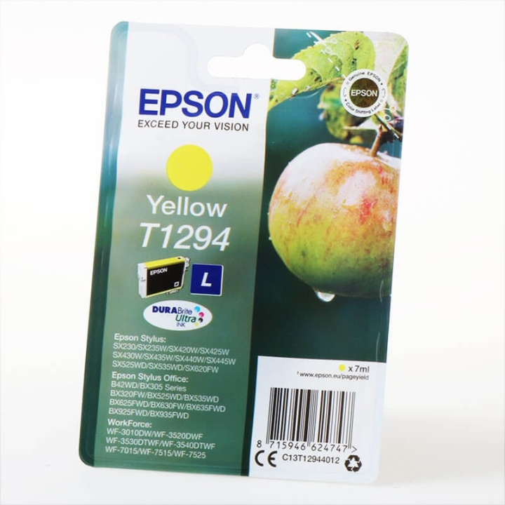 EPSON Musteet C13T12944012 T1294 Keltainen Apple ryhmässä TIETOKOONET & TARVIKKEET / Tulostimet & Tarvikkeet / Musteet ja väriaineet / Mustepatruunat / Epson @ TP E-commerce Nordic AB (C26756)