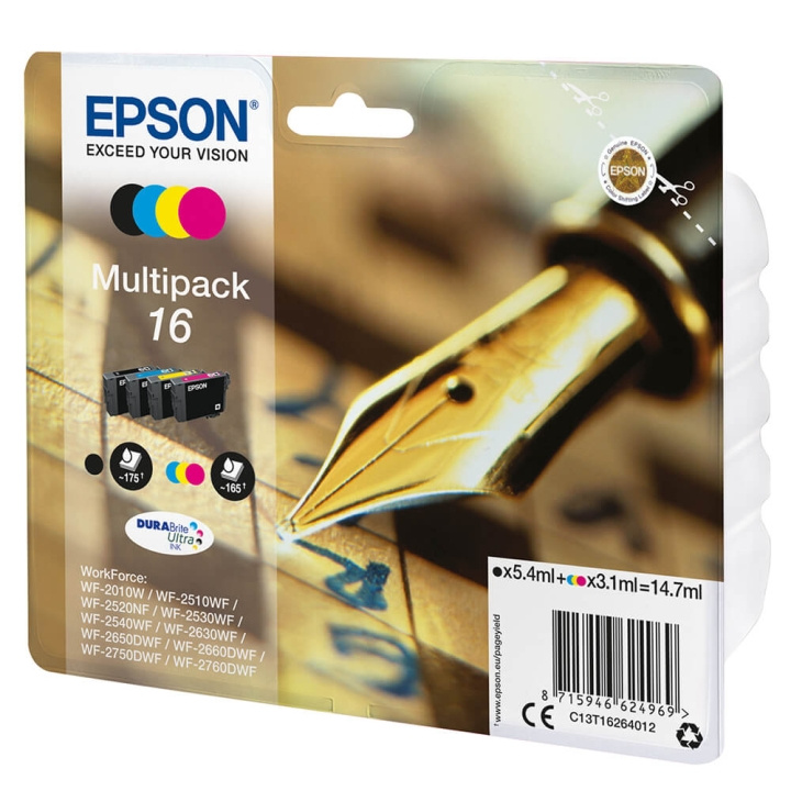 Epson Ink C13T16264012 16 monipakkaus, kynä ja ristisanatehtävä ryhmässä TIETOKOONET & TARVIKKEET / Tulostimet & Tarvikkeet / Musteet ja väriaineet / Mustepatruunat / Epson @ TP E-commerce Nordic AB (C26767)