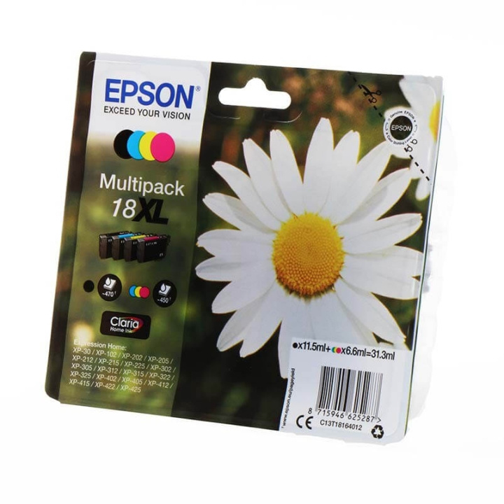 EPSON Musteet C13T18164012 18XL Multipack Daisy ryhmässä TIETOKOONET & TARVIKKEET / Tulostimet & Tarvikkeet / Musteet ja väriaineet / Mustepatruunat / Epson @ TP E-commerce Nordic AB (C26781)