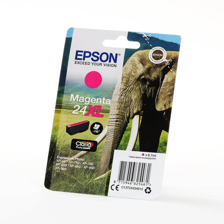 EPSON Musteet C13T24334012 24XL Magenta Elephant ryhmässä TIETOKOONET & TARVIKKEET / Tulostimet & Tarvikkeet / Musteet ja väriaineet / Mustepatruunat / Epson @ TP E-commerce Nordic AB (C26785)