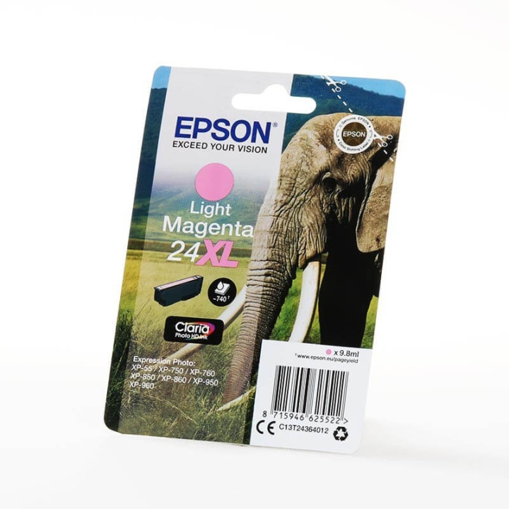 Epson Musteet C13T24364012 24XL Vaalean Magenta Elephant ryhmässä TIETOKOONET & TARVIKKEET / Tulostimet & Tarvikkeet / Musteet ja väriaineet / Mustepatruunat / Epson @ TP E-commerce Nordic AB (C26788)