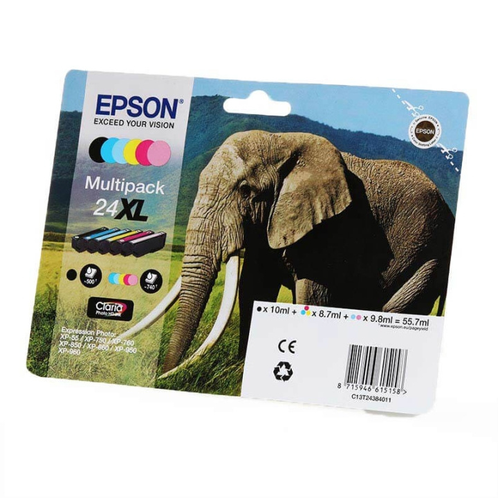 EPSON Musteet C13T24384011 24XL Multipack Elephant ryhmässä TIETOKOONET & TARVIKKEET / Tulostimet & Tarvikkeet / Musteet ja väriaineet / Mustepatruunat / Epson @ TP E-commerce Nordic AB (C26789)