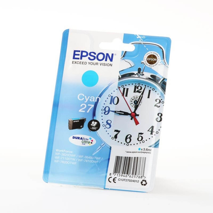 EPSON Musteet C13T27024012 27 Cyan Alarm Clock ryhmässä TIETOKOONET & TARVIKKEET / Tulostimet & Tarvikkeet / Musteet ja väriaineet / Mustepatruunat / Epson @ TP E-commerce Nordic AB (C26797)