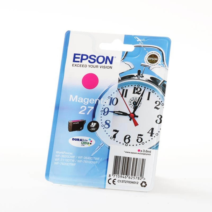 EPSON Musteet C13T27034012 27 Magenta Alarm Clock ryhmässä TIETOKOONET & TARVIKKEET / Tulostimet & Tarvikkeet / Musteet ja väriaineet / Mustepatruunat / Epson @ TP E-commerce Nordic AB (C26798)