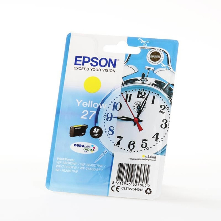 EPSON Musteet C13T27044012 27 Keltainen Alarm Clock ryhmässä TIETOKOONET & TARVIKKEET / Tulostimet & Tarvikkeet / Musteet ja väriaineet / Mustepatruunat / Epson @ TP E-commerce Nordic AB (C26799)