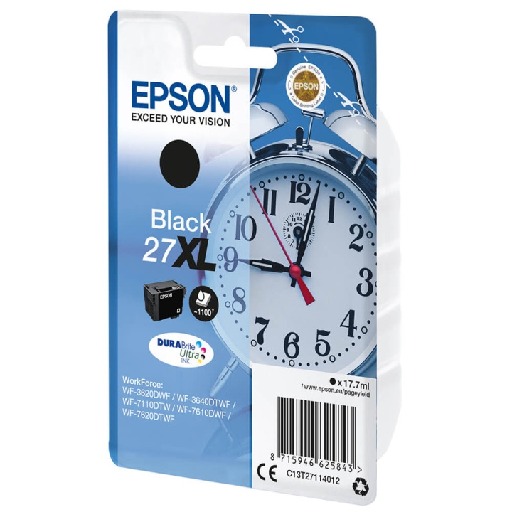 EPSON Musteet C13T27114012 27XL Musta Alarm Clock ryhmässä TIETOKOONET & TARVIKKEET / Tulostimet & Tarvikkeet / Musteet ja väriaineet / Mustepatruunat / Epson @ TP E-commerce Nordic AB (C26801)