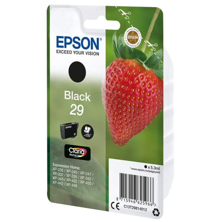 EPSON Musteet C13T29814012 29 Musta Strawberry ryhmässä TIETOKOONET & TARVIKKEET / Tulostimet & Tarvikkeet / Musteet ja väriaineet / Mustepatruunat / Epson @ TP E-commerce Nordic AB (C26807)