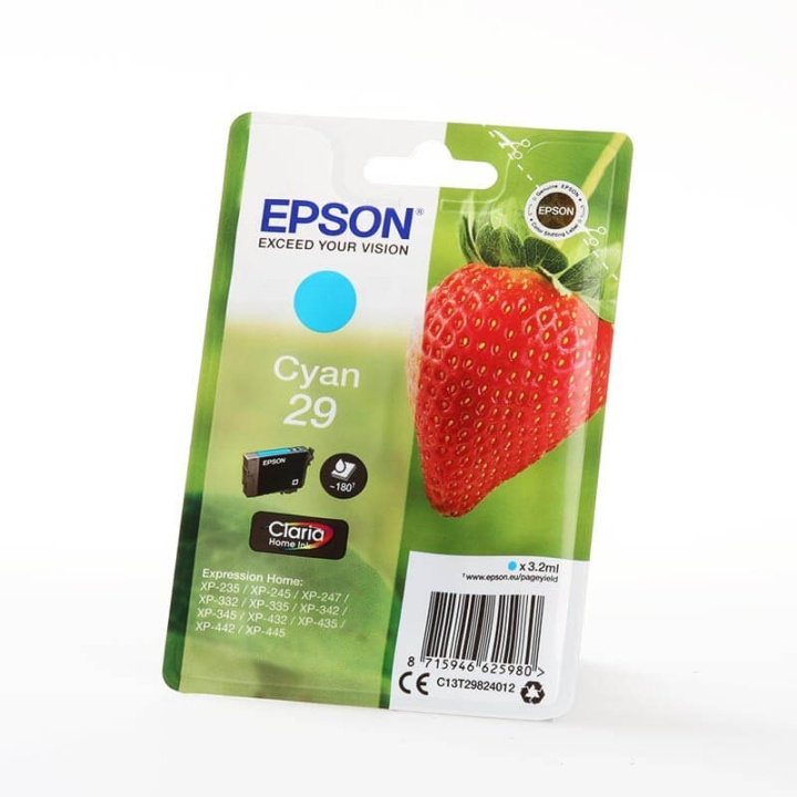 EPSON Musteet C13T29824012 29 Cyan Strawberry ryhmässä TIETOKOONET & TARVIKKEET / Tulostimet & Tarvikkeet / Musteet ja väriaineet / Mustepatruunat / Epson @ TP E-commerce Nordic AB (C26808)
