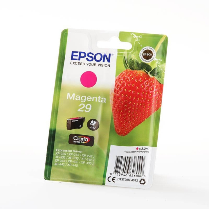 EPSON Musteet C13T29834012 29 Magenta Strawberry ryhmässä TIETOKOONET & TARVIKKEET / Tulostimet & Tarvikkeet / Musteet ja väriaineet / Mustepatruunat / Epson @ TP E-commerce Nordic AB (C26809)