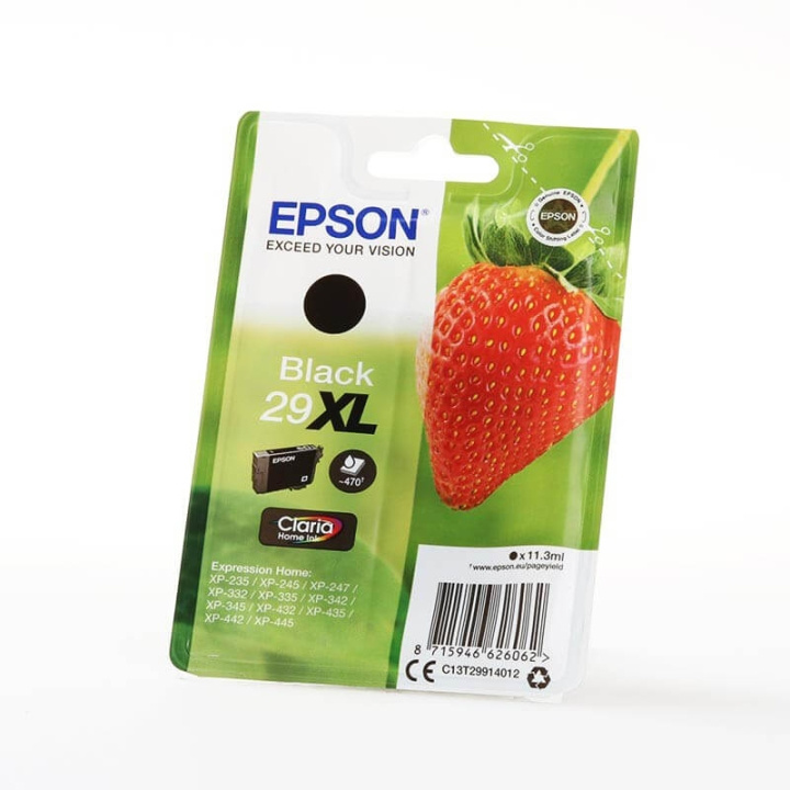 Epson Musteet C13T29914012 29XL Musta Strawberry ryhmässä TIETOKOONET & TARVIKKEET / Tulostimet & Tarvikkeet / Musteet ja väriaineet / Mustepatruunat / Epson @ TP E-commerce Nordic AB (C26812)