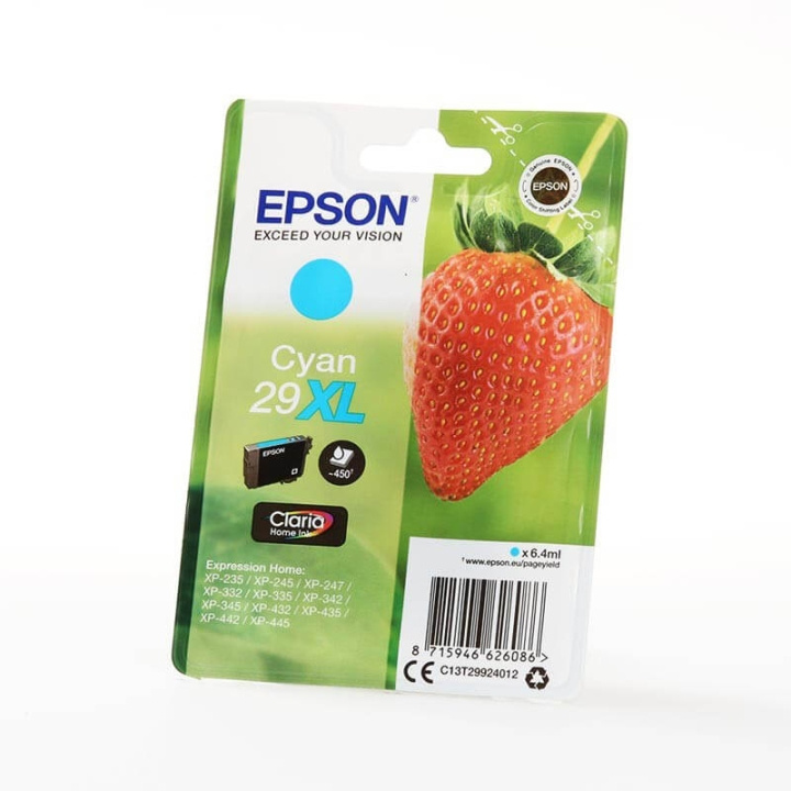 EPSON Musteet C13T29924012 29XL Cyan Strawberry ryhmässä TIETOKOONET & TARVIKKEET / Tulostimet & Tarvikkeet / Musteet ja väriaineet / Mustepatruunat / Epson @ TP E-commerce Nordic AB (C26813)