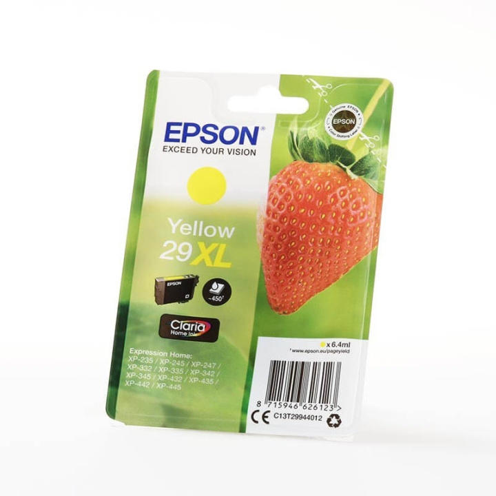 EPSON Musteet C13T29944012 29XL Keltainen Strawberry ryhmässä TIETOKOONET & TARVIKKEET / Tulostimet & Tarvikkeet / Musteet ja väriaineet / Mustepatruunat / Epson @ TP E-commerce Nordic AB (C26815)