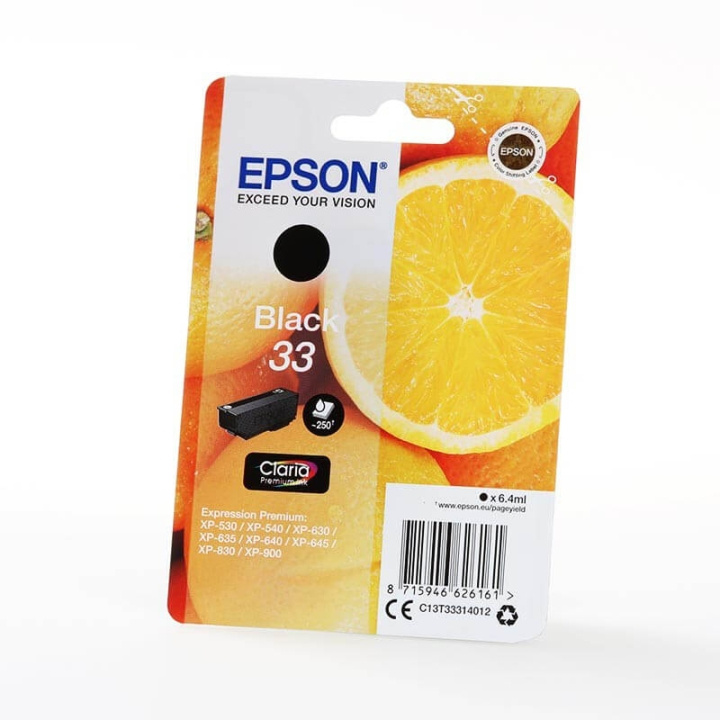 EPSON Musteet C13T33314012 33 Musta Oranges ryhmässä TIETOKOONET & TARVIKKEET / Tulostimet & Tarvikkeet / Musteet ja väriaineet / Mustepatruunat / Epson @ TP E-commerce Nordic AB (C26817)