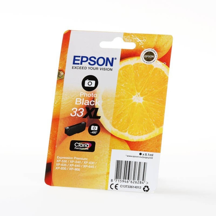 EPSON Musteet C13T33614012 33XL Photo Musta Oranges ryhmässä TIETOKOONET & TARVIKKEET / Tulostimet & Tarvikkeet / Musteet ja väriaineet / Mustepatruunat / Epson @ TP E-commerce Nordic AB (C26824)