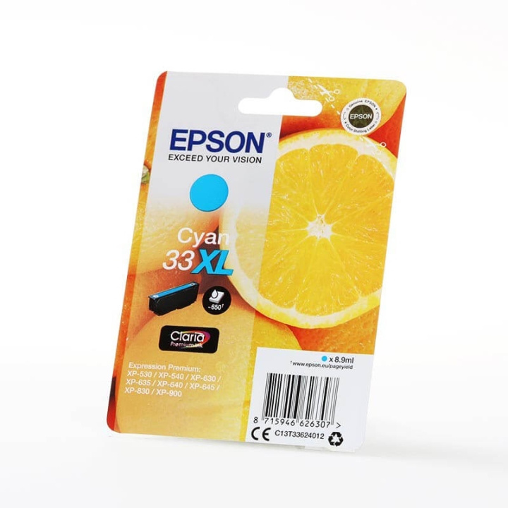EPSON Musteet C13T33624012 33XL Cyan Oranges ryhmässä TIETOKOONET & TARVIKKEET / Tulostimet & Tarvikkeet / Musteet ja väriaineet / Mustepatruunat / Epson @ TP E-commerce Nordic AB (C26825)
