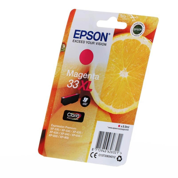 EPSON Musteet C13T33634012 33XL Magenta Oranges ryhmässä TIETOKOONET & TARVIKKEET / Tulostimet & Tarvikkeet / Musteet ja väriaineet / Mustepatruunat / Epson @ TP E-commerce Nordic AB (C26826)