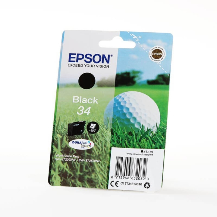 EPSON Musteet C13T34614010 34 Musta Golf Ball ryhmässä TIETOKOONET & TARVIKKEET / Tulostimet & Tarvikkeet / Musteet ja väriaineet / Mustepatruunat / Epson @ TP E-commerce Nordic AB (C26828)