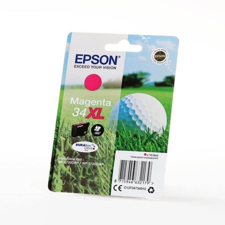 EPSON Musteet C13T34734010 34XL Magenta Golf Ball ryhmässä TIETOKOONET & TARVIKKEET / Tulostimet & Tarvikkeet / Musteet ja väriaineet / Mustepatruunat / Epson @ TP E-commerce Nordic AB (C26832)