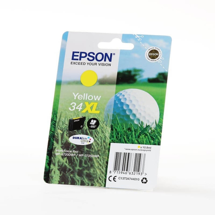EPSON Musteet C13T34744010 34XL Keltainen Golf Ball ryhmässä TIETOKOONET & TARVIKKEET / Tulostimet & Tarvikkeet / Musteet ja väriaineet / Mustepatruunat / Epson @ TP E-commerce Nordic AB (C26833)