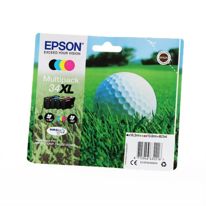 EPSON Musteet C13T34764010 34XL Multipack Golf Ball ryhmässä TIETOKOONET & TARVIKKEET / Tulostimet & Tarvikkeet / Musteet ja väriaineet / Mustepatruunat / Epson @ TP E-commerce Nordic AB (C26834)