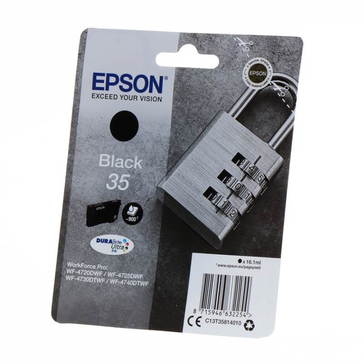 EPSON Musteet C13T35814010 35 Musta Padlock ryhmässä TIETOKOONET & TARVIKKEET / Tulostimet & Tarvikkeet / Musteet ja väriaineet / Mustepatruunat / Epson @ TP E-commerce Nordic AB (C26835)