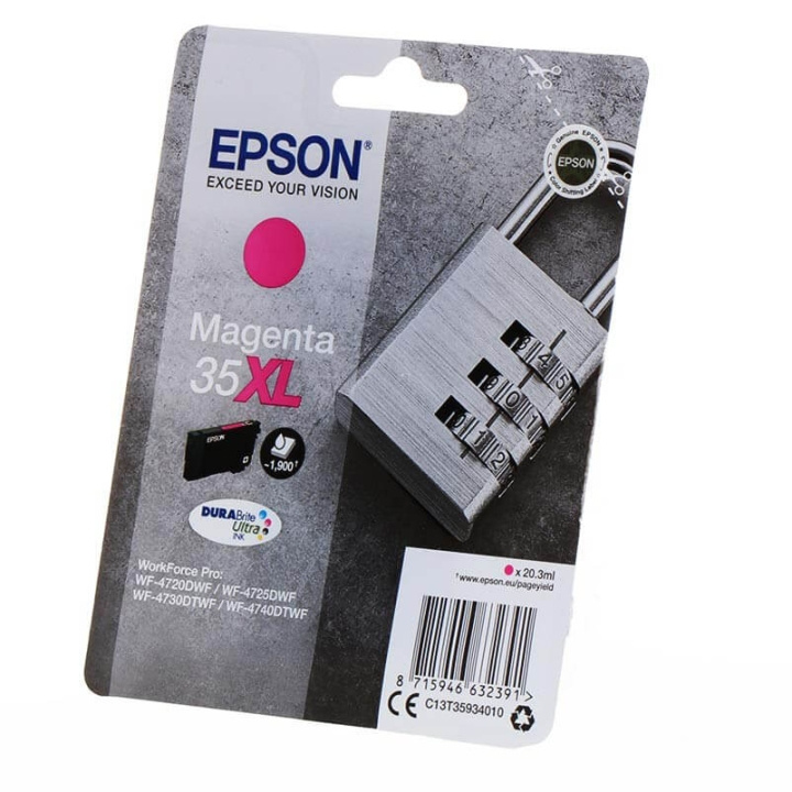 EPSON Musteet C13T35934010 35XL Magenta Padlock ryhmässä TIETOKOONET & TARVIKKEET / Tulostimet & Tarvikkeet / Musteet ja väriaineet / Mustepatruunat / Epson @ TP E-commerce Nordic AB (C26839)
