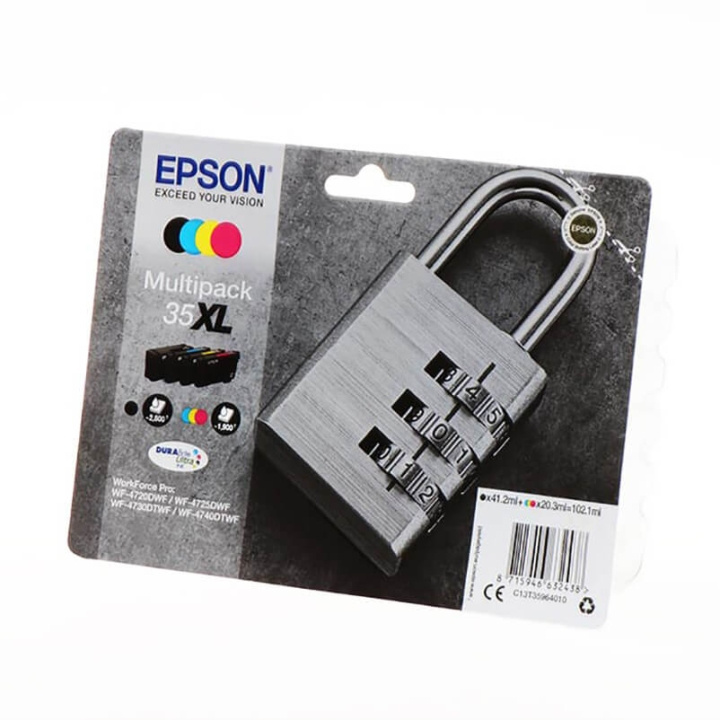 EPSON Musteet C13T35964010 35XL Multipack Padlock ryhmässä TIETOKOONET & TARVIKKEET / Tulostimet & Tarvikkeet / Musteet ja väriaineet / Mustepatruunat / Epson @ TP E-commerce Nordic AB (C26841)