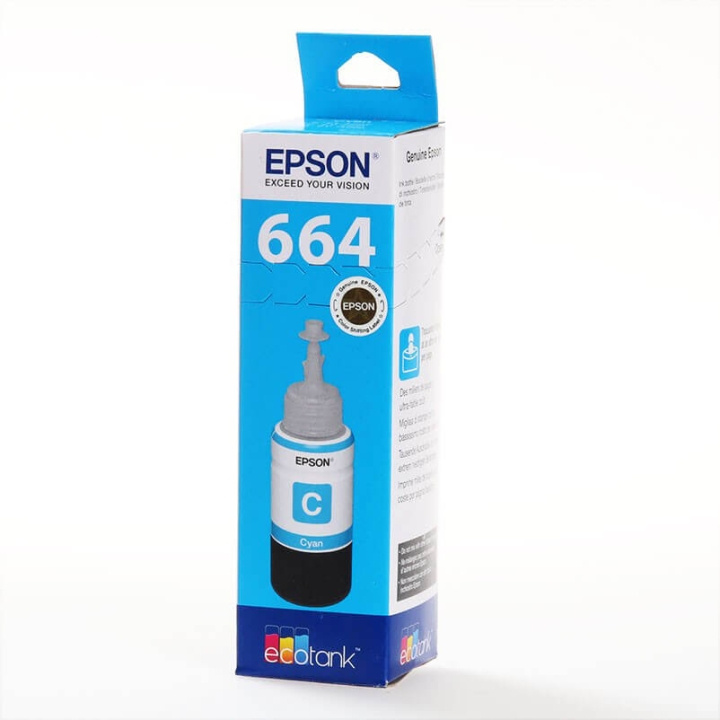 EPSON Musteet C13T664240 664 Cyan Ecotank ryhmässä TIETOKOONET & TARVIKKEET / Tulostimet & Tarvikkeet / Musteet ja väriaineet / Mustepatruunat / Epson @ TP E-commerce Nordic AB (C26850)