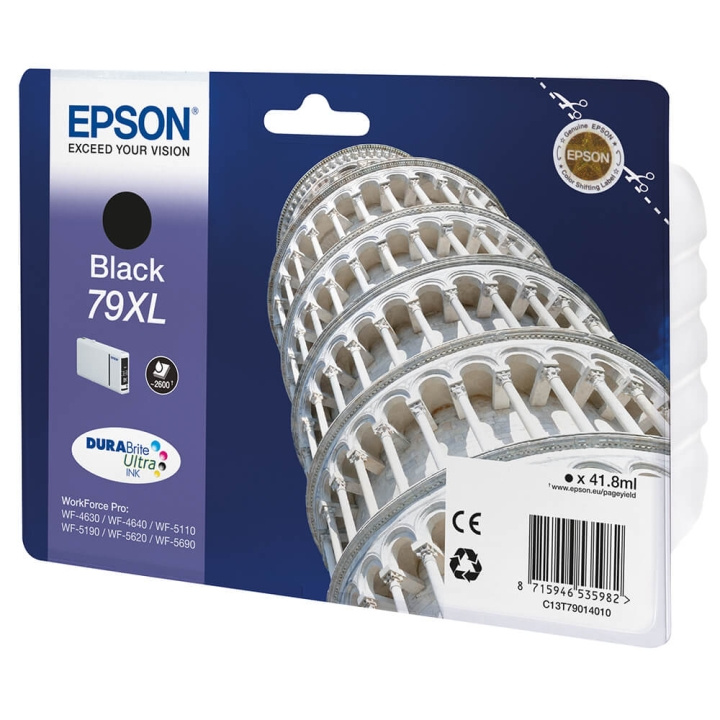EPSON Musteet C13T79014010 79XL Musta Tower of Pisa ryhmässä TIETOKOONET & TARVIKKEET / Tulostimet & Tarvikkeet / Musteet ja väriaineet / Mustepatruunat / Epson @ TP E-commerce Nordic AB (C26869)