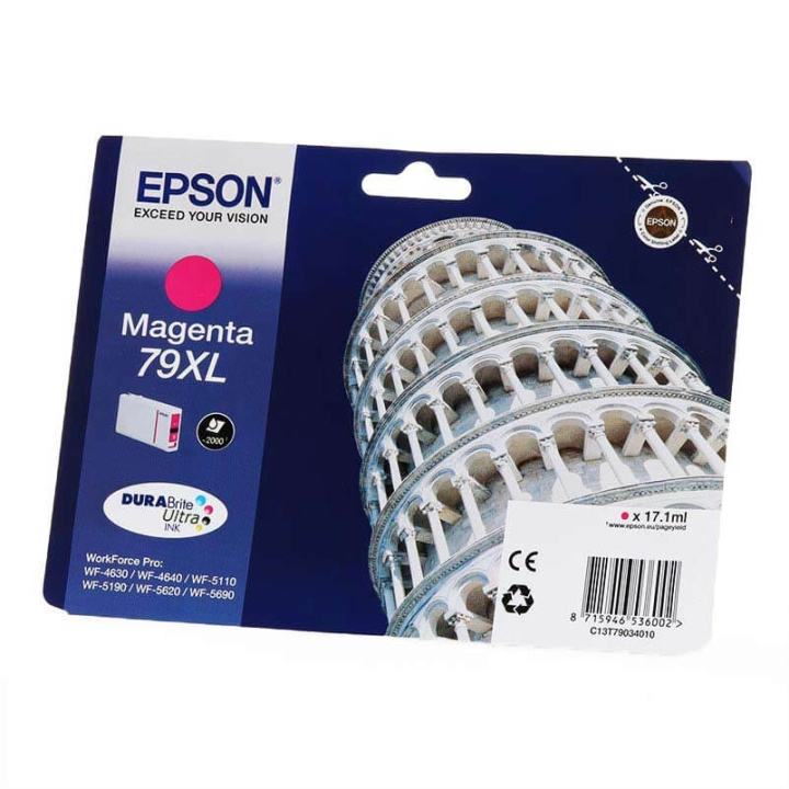 EPSON Musteet C13T79034010 79XL Magenta Tower of Pisa ryhmässä TIETOKOONET & TARVIKKEET / Tulostimet & Tarvikkeet / Musteet ja väriaineet / Mustepatruunat / Epson @ TP E-commerce Nordic AB (C26871)