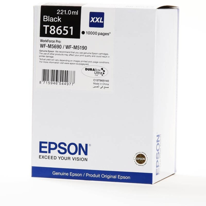 EPSON Musteet C13T865140 T8651 XXL Musta ryhmässä TIETOKOONET & TARVIKKEET / Tulostimet & Tarvikkeet / Musteet ja väriaineet / Mustepatruunat / Epson @ TP E-commerce Nordic AB (C26873)