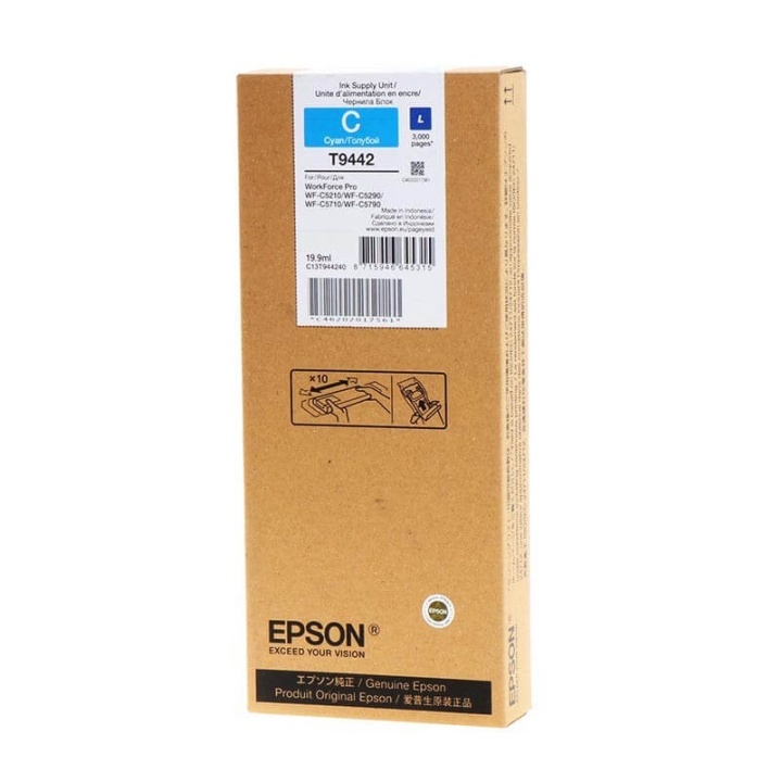 EPSON Musteet C13T944240 T9442 Cyan ryhmässä TIETOKOONET & TARVIKKEET / Tulostimet & Tarvikkeet / Musteet ja väriaineet / Mustepatruunat / Epson @ TP E-commerce Nordic AB (C26881)