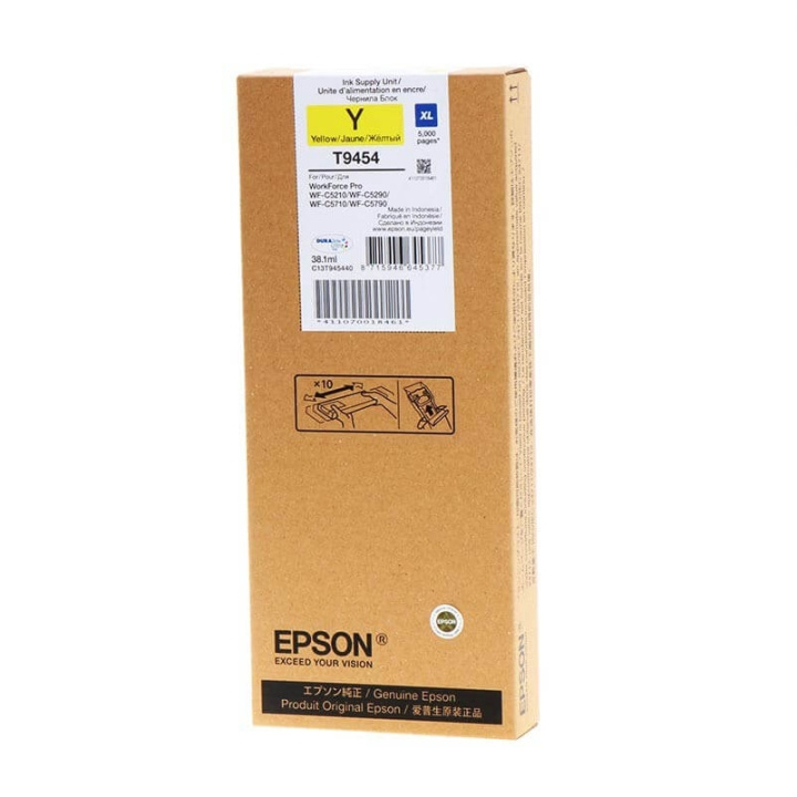 EPSON Musteet C13T945440 T9454 XL Keltainen ryhmässä TIETOKOONET & TARVIKKEET / Tulostimet & Tarvikkeet / Musteet ja väriaineet / Mustepatruunat / Epson @ TP E-commerce Nordic AB (C26887)