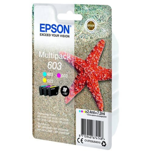 EPSON Ink C13T03U54010 603 Multipack Starfish ryhmässä TIETOKOONET & TARVIKKEET / Tulostimet & Tarvikkeet / Musteet ja väriaineet / Mustepatruunat / Epson @ TP E-commerce Nordic AB (C26899)
