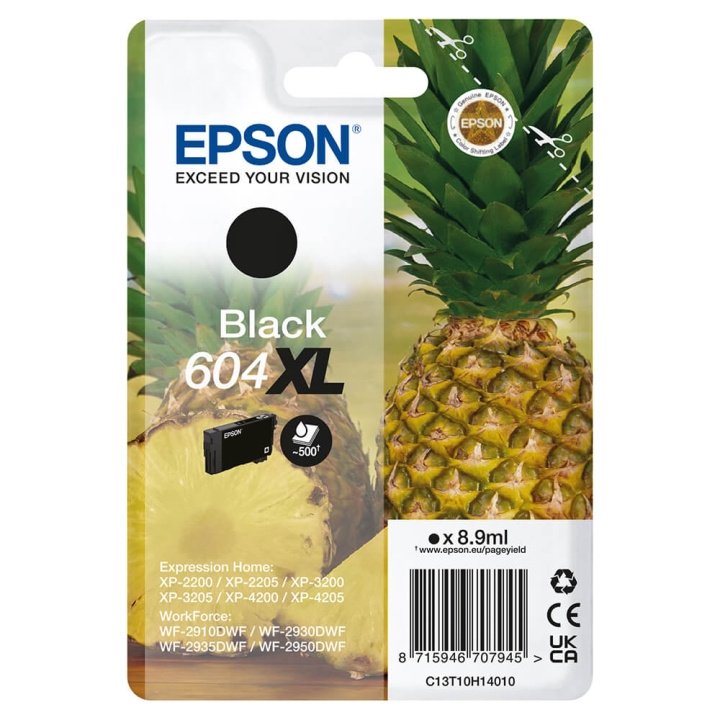 EPSON Ink C13T10H14010 604XL Black Pineapple ryhmässä TIETOKOONET & TARVIKKEET / Tulostimet & Tarvikkeet / Musteet ja väriaineet / Mustepatruunat / Epson @ TP E-commerce Nordic AB (C26921)