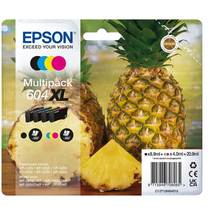Epson Ink C13T10H64010 604XL Multipack Pineapple ryhmässä TIETOKOONET & TARVIKKEET / Tulostimet & Tarvikkeet / Musteet ja väriaineet / Mustepatruunat / Epson @ TP E-commerce Nordic AB (C26925)