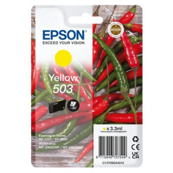 EPSON Ink C13T09Q44010 503 Yellow Chili ryhmässä TIETOKOONET & TARVIKKEET / Tulostimet & Tarvikkeet / Musteet ja väriaineet / Mustepatruunat / Epson @ TP E-commerce Nordic AB (C26935)