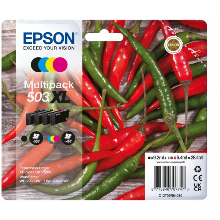 EPSON Ink C13T09R64010 503XL Multipack Chili ryhmässä TIETOKOONET & TARVIKKEET / Tulostimet & Tarvikkeet / Musteet ja väriaineet / Mustepatruunat / Epson @ TP E-commerce Nordic AB (C26941)