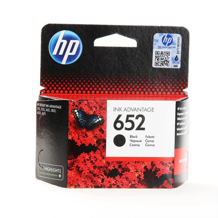 HP Musteet F6V25AE 652 Musta ryhmässä TIETOKOONET & TARVIKKEET / Tulostimet & Tarvikkeet / Musteet ja väriaineet / Toner / HP @ TP E-commerce Nordic AB (C26994)